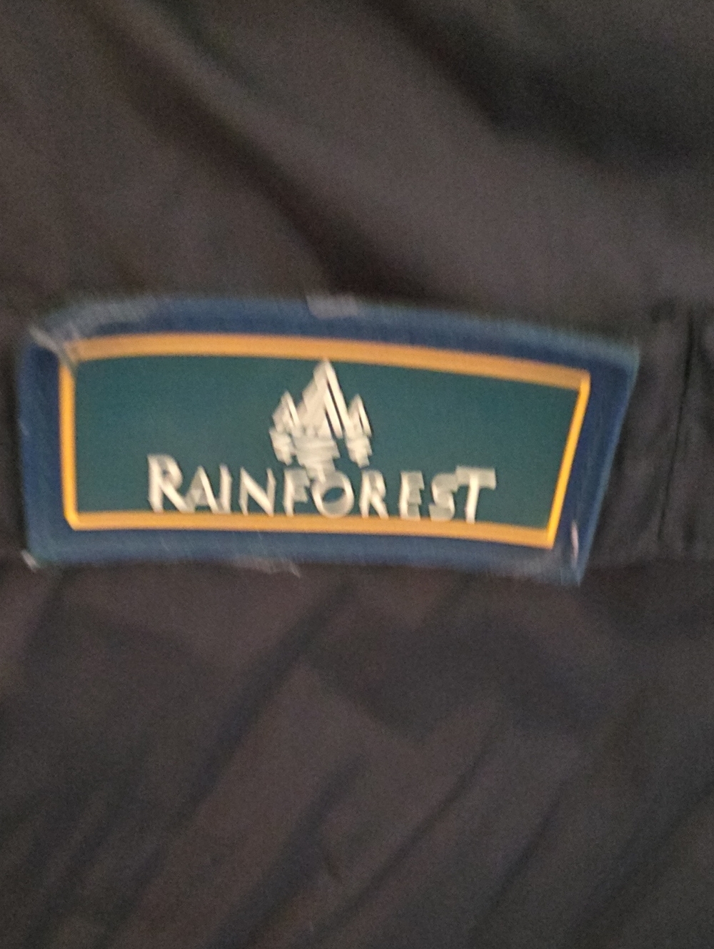 RAINFOREST Vintage Men's Black/Green/Yellow Coat with Navy Trim Label